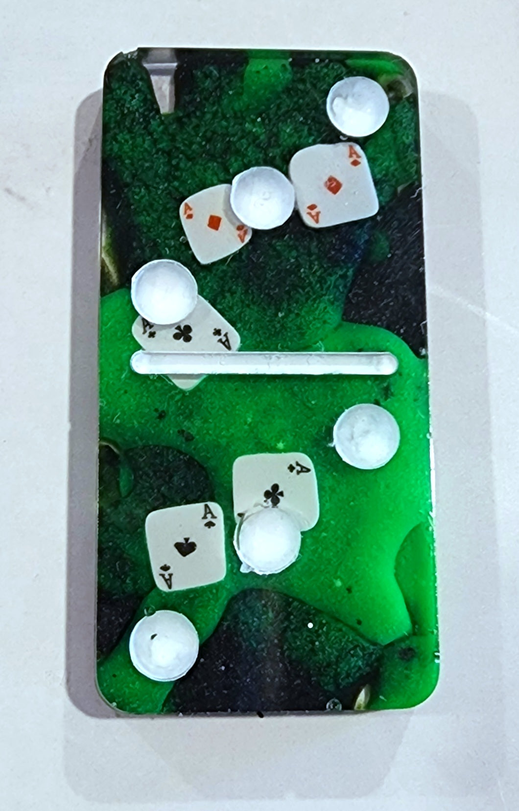 Handmade Resin Dominos - Single Set of 28 Tiles for Kids Ages 3+, Fun Educational Toy for the Classroom or Home - Poker Rules Domino