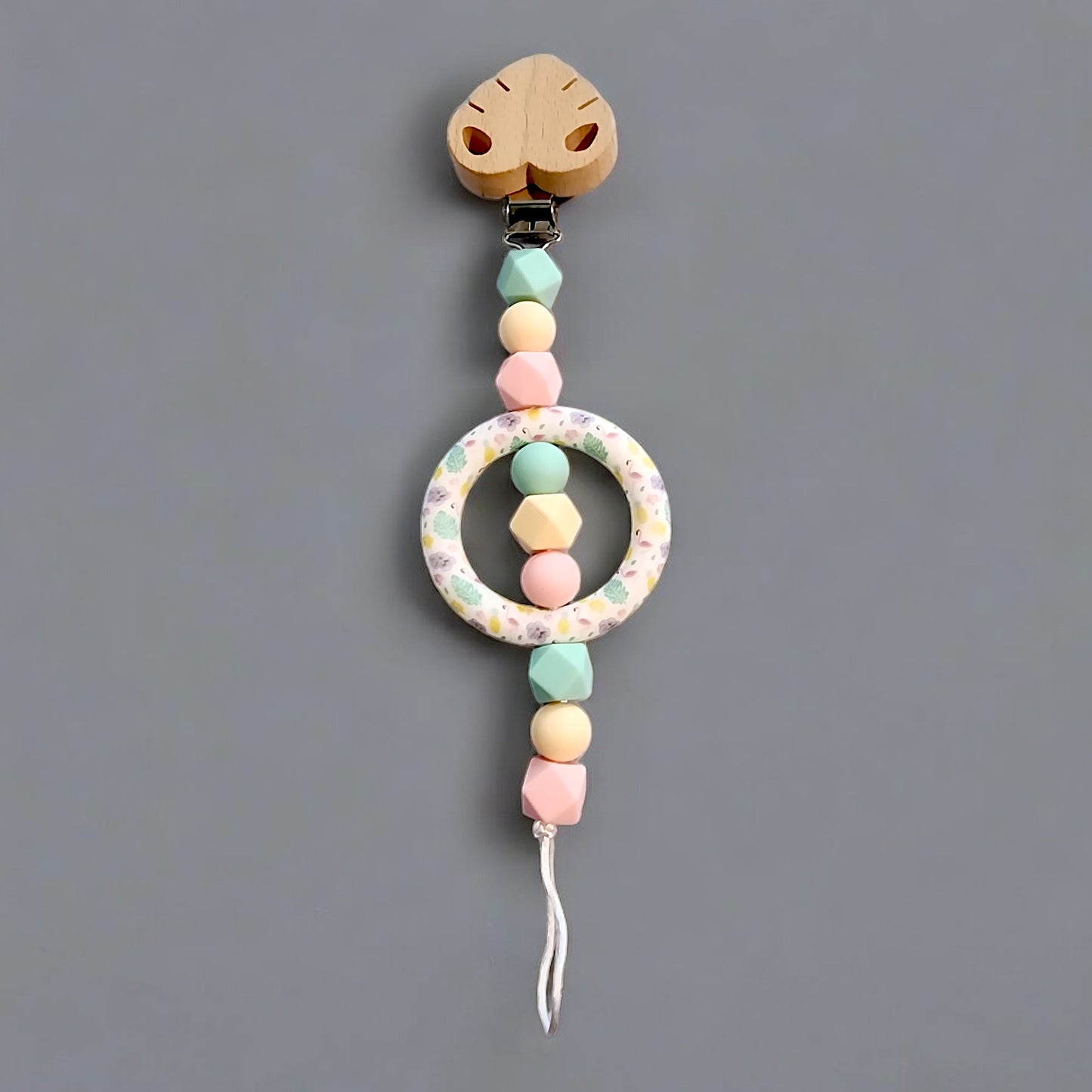 Silicone Beaded Pacifier Clip ~10” Length, Food-Safe Silicone, Multiple Cute Designs to Choose From!