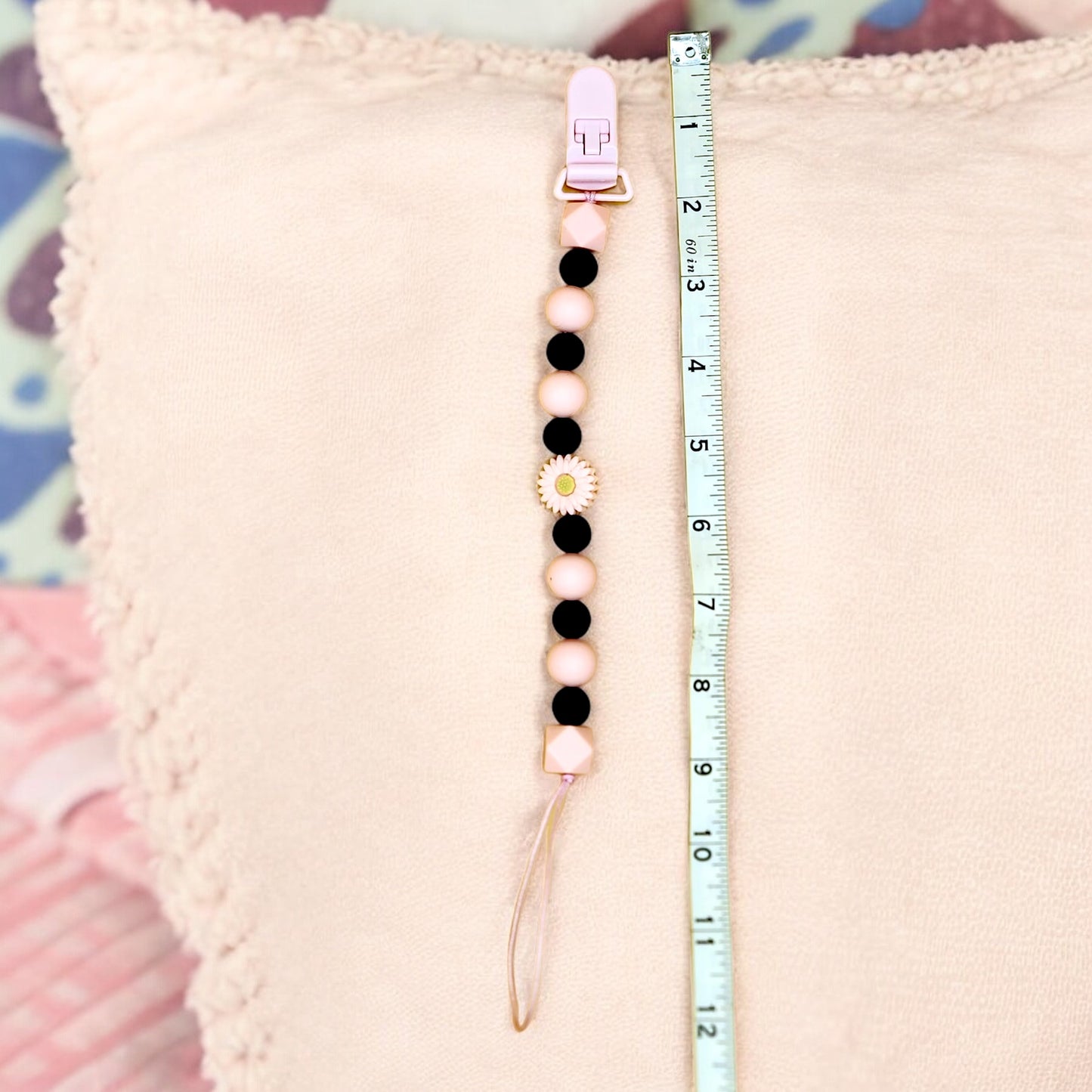 Silicone Beaded Pacifier Clip ~10” Length, Food-Safe Silicone, Multiple Cute Designs to Choose From!