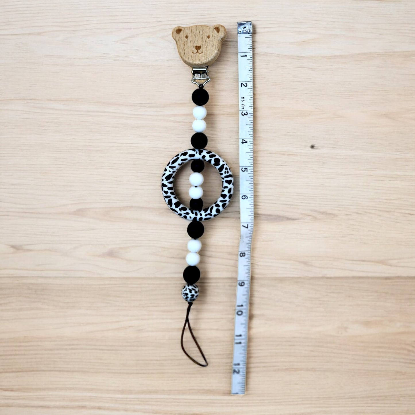 Silicone Beaded Pacifier Clip ~10” Length, Food-Safe Silicone, Multiple Cute Designs to Choose From!