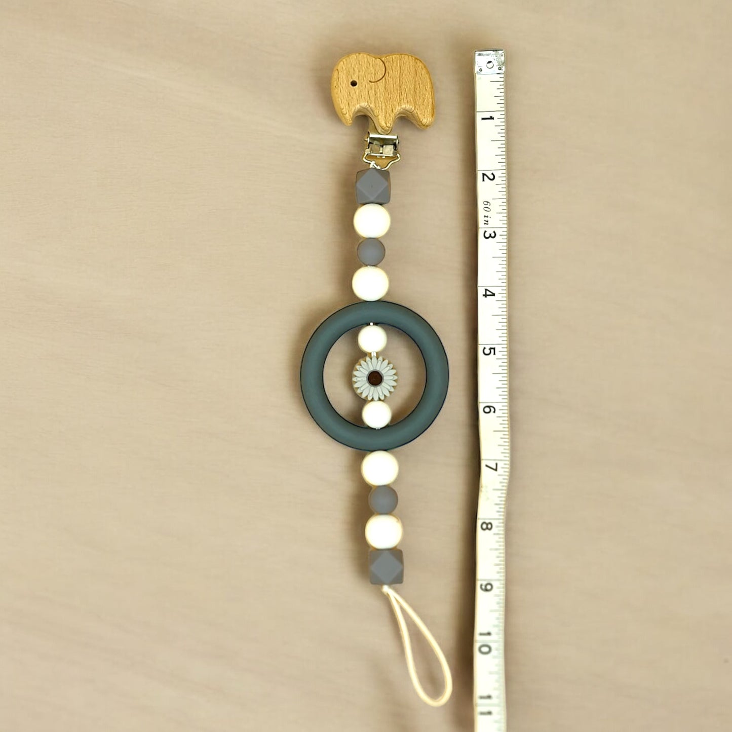 Silicone Beaded Pacifier Clip ~10” Length, Food-Safe Silicone, Multiple Cute Designs to Choose From!