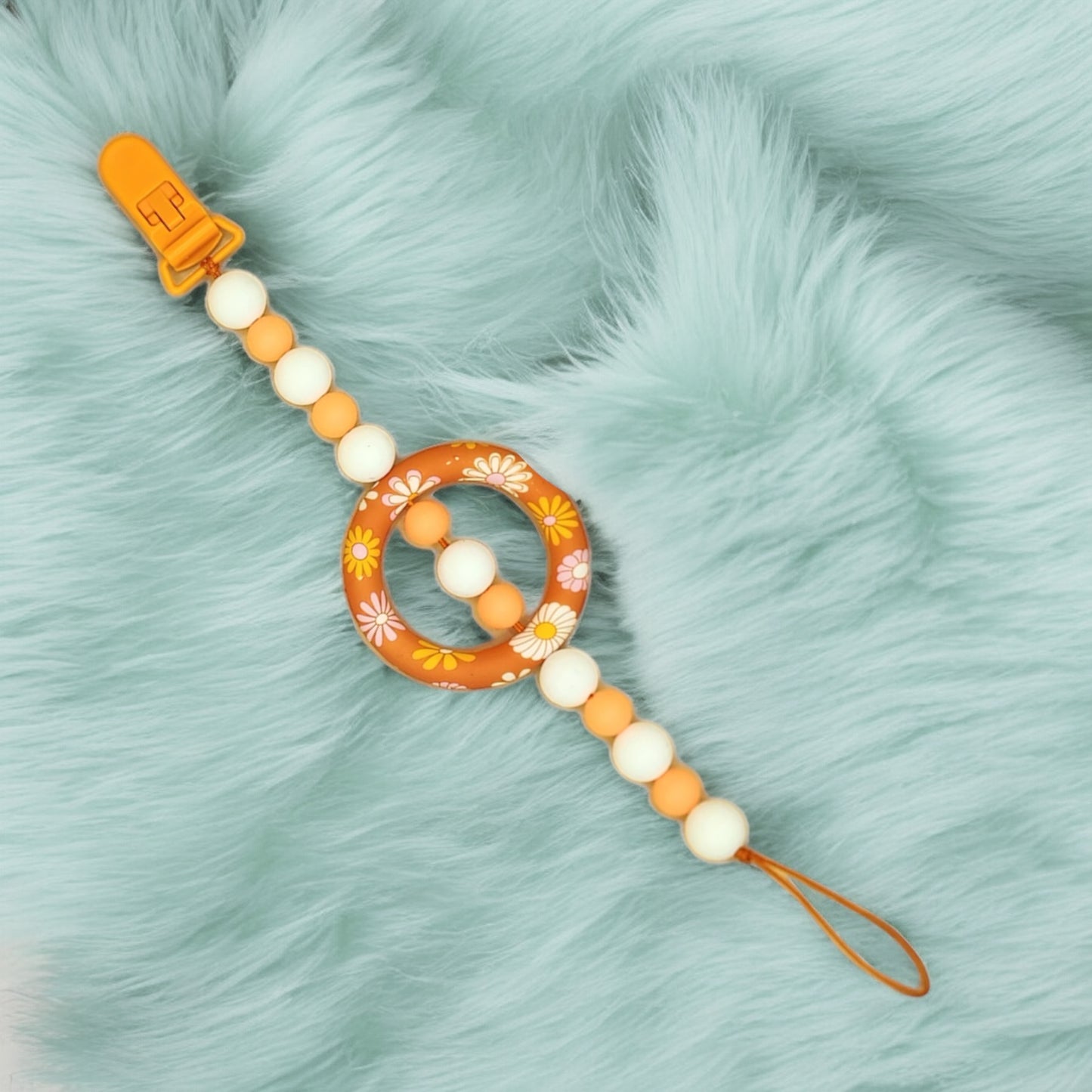 Silicone Beaded Pacifier Clip ~10” Length, Food-Safe Silicone, Multiple Cute Designs to Choose From! Glow in the Dark Series