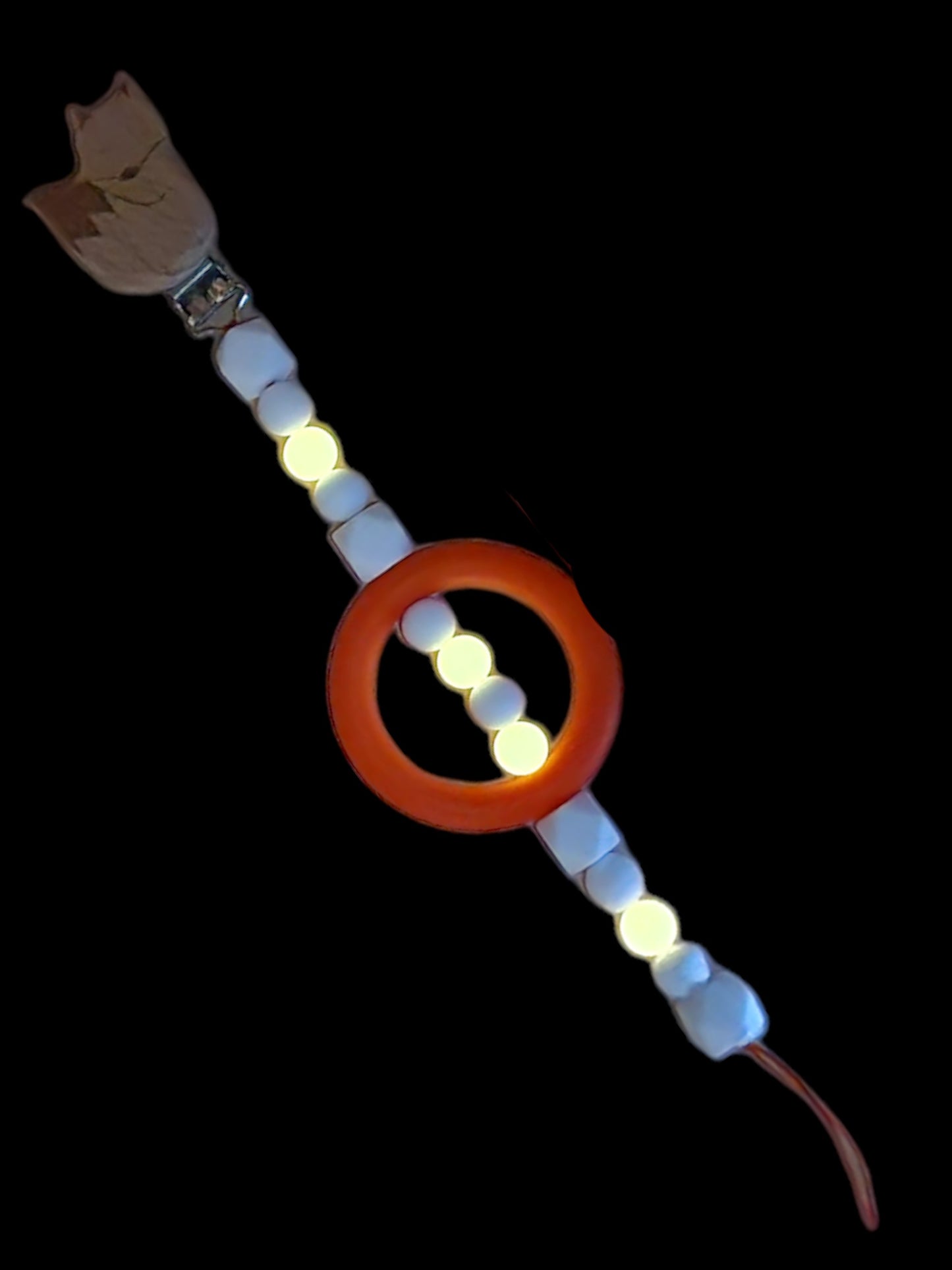 Silicone Beaded Pacifier Clip ~10” Length, Food-Safe Silicone, Multiple Cute Designs to Choose From! Glow in the Dark Series