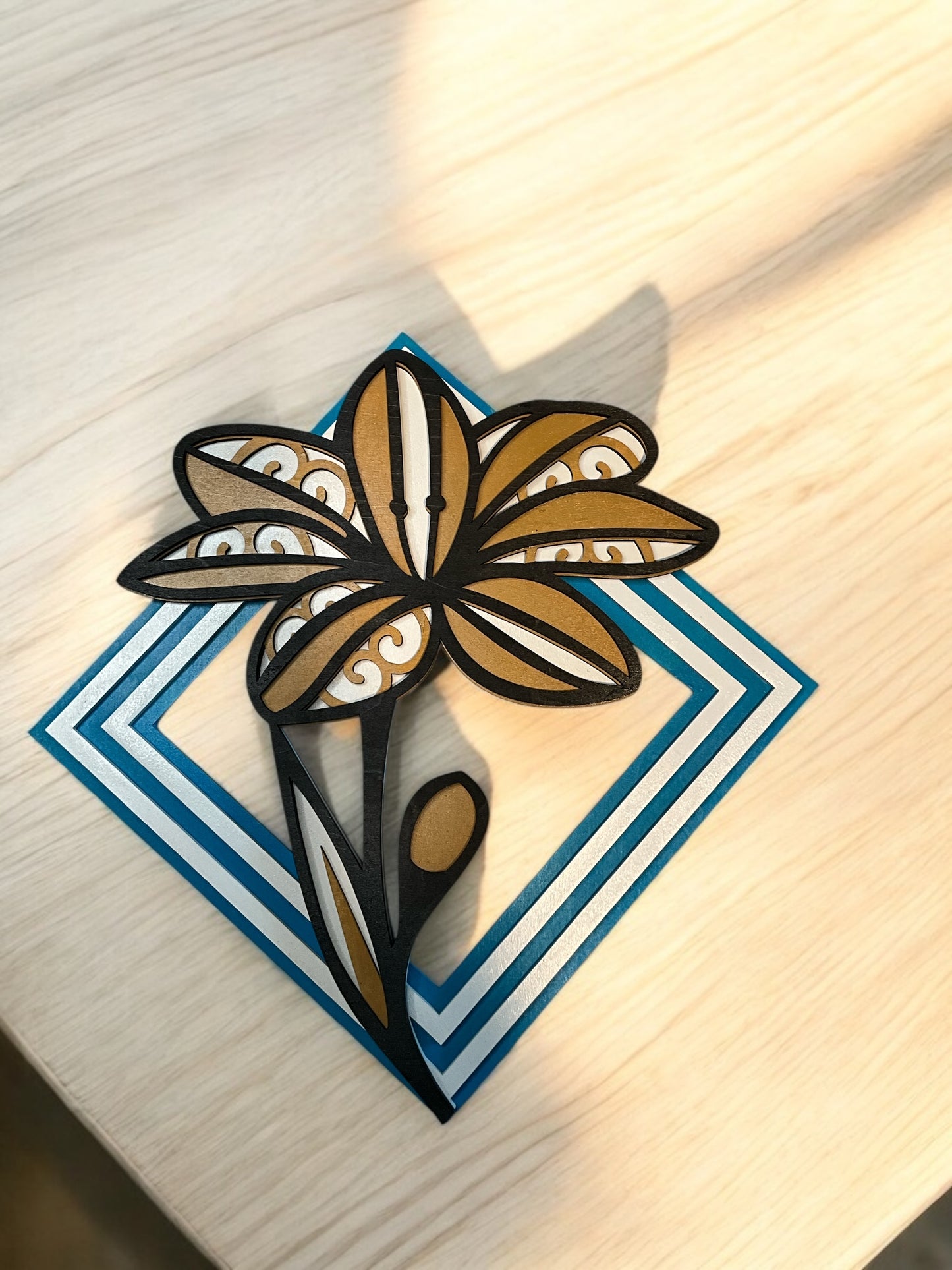 Handcrafted 4-Layer Wooden Boho Nature Wall Art – Hummingbird, Butterfly, Dragonfly & Floral Design