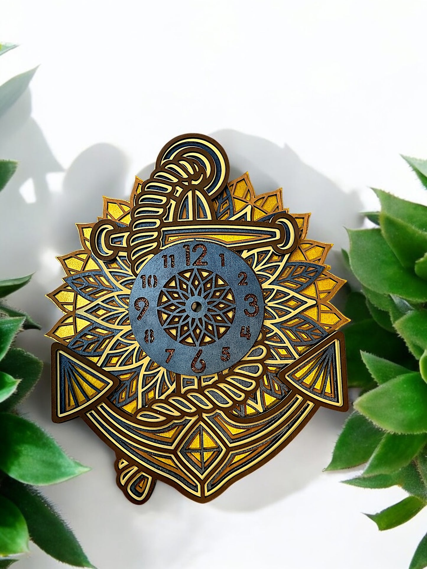 Handcrafted Nautical Anchor Wall Clock – Coastal Beach House Decor