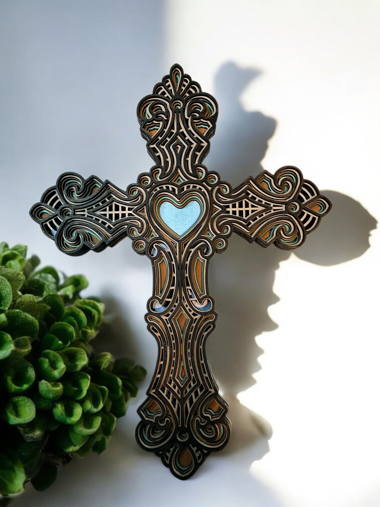 Mandala Cross with Heart