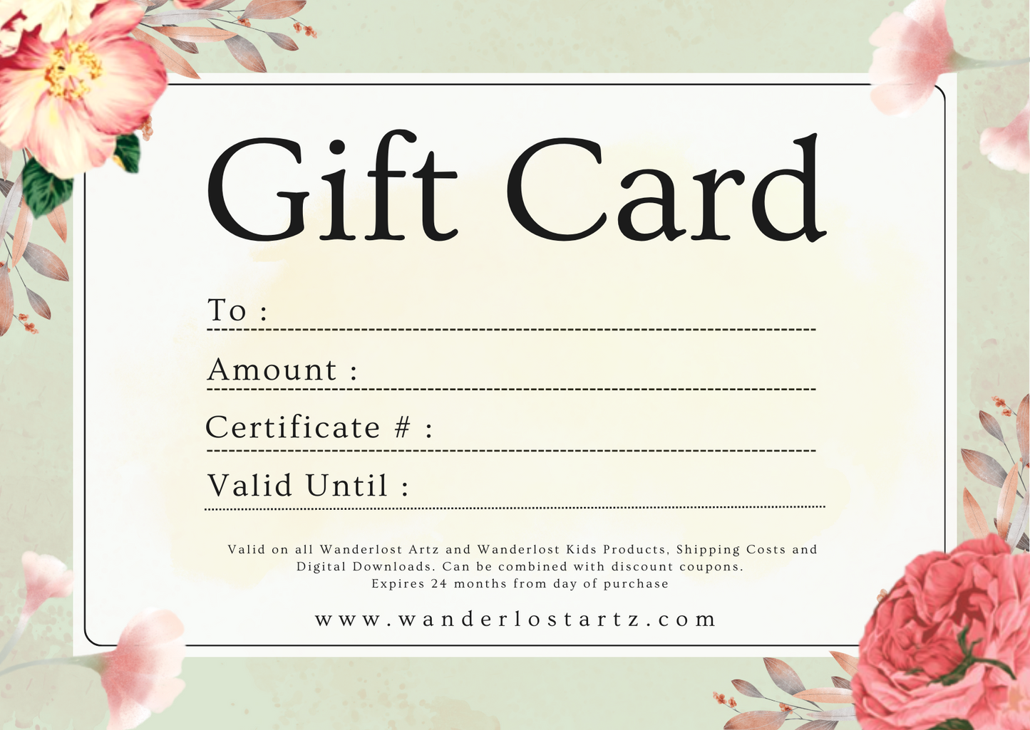 ๐ WanderLost Artz Gift Card ๐