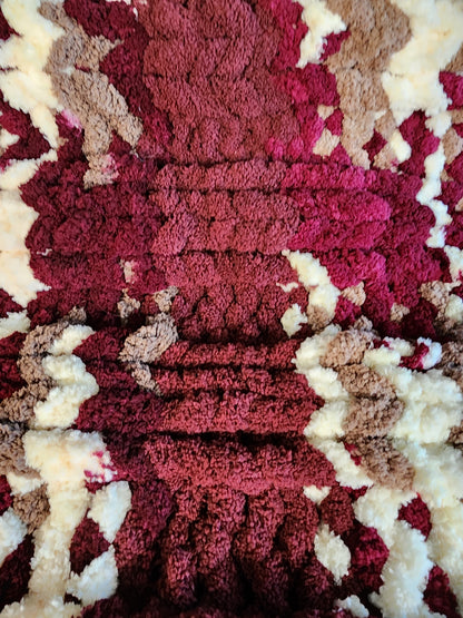 Cozy Super Soft Hand-Knit Chunky Chenille Blankets for Cribs, Baby Blanket from WanderLost Kids 30" x 40" Cranberry Mix