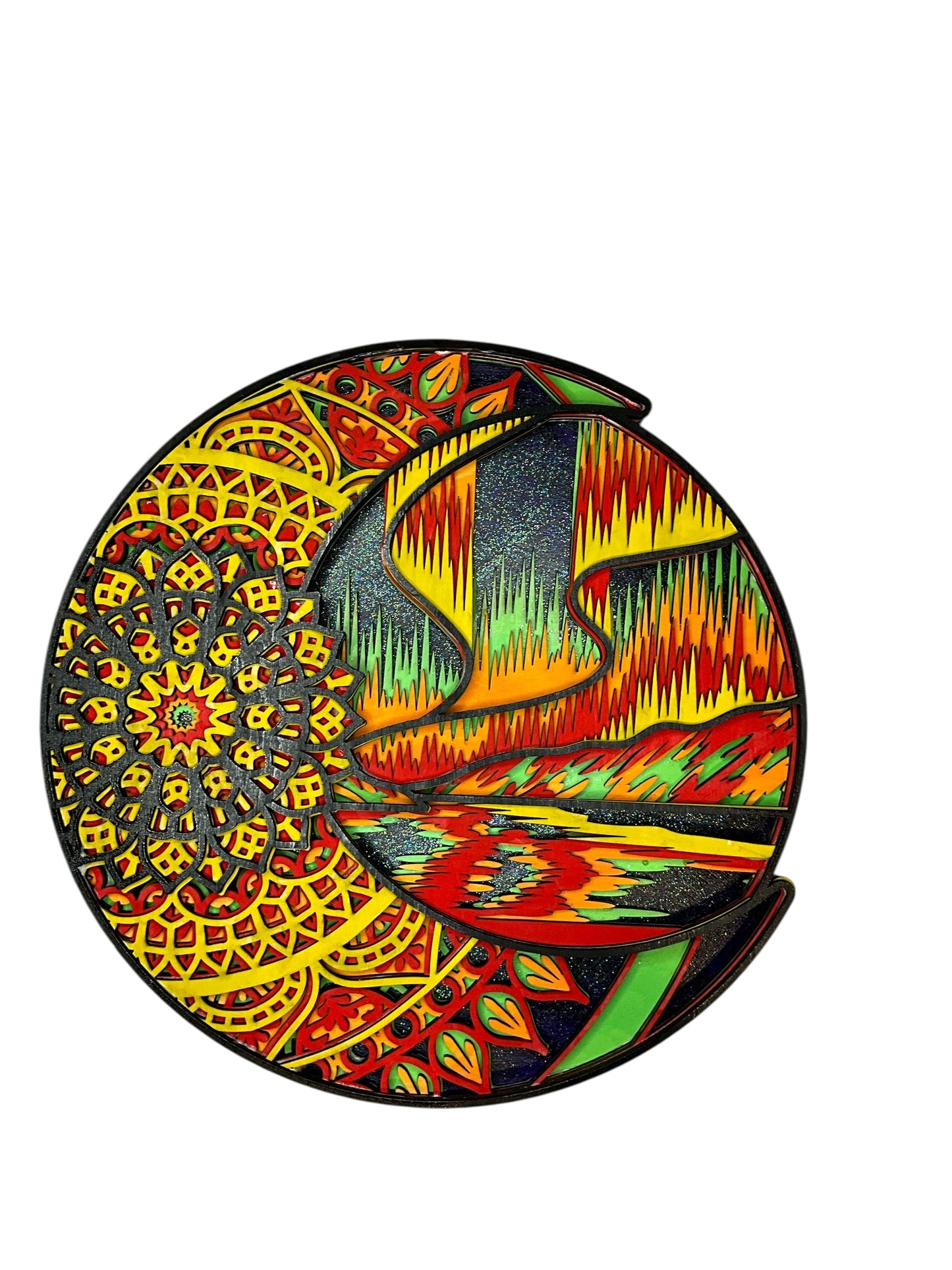 Aurora Moon 6-Layer 3D Clock Wall Art