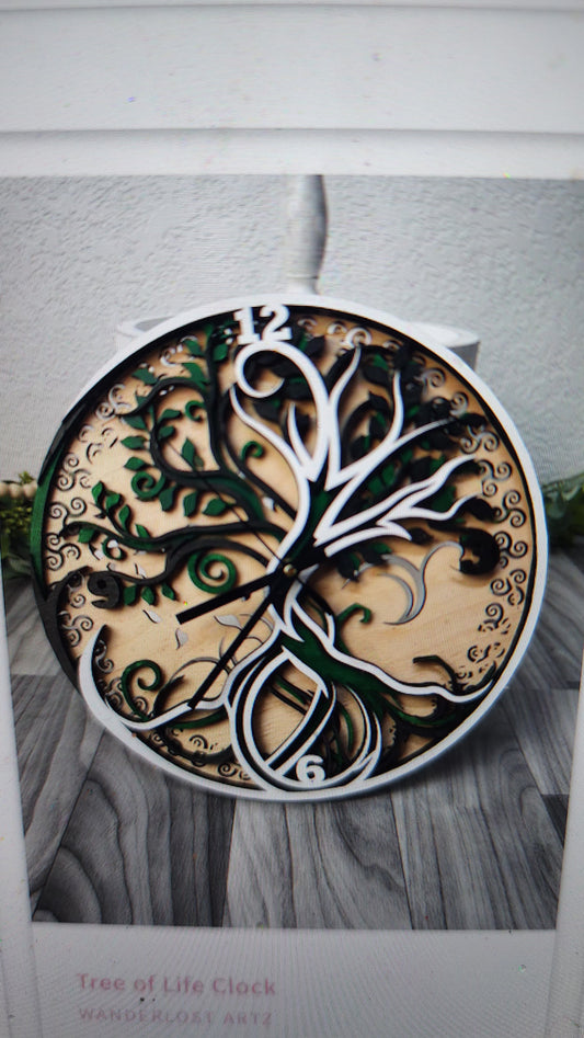 Minimalist Tree of Life Wall Clock