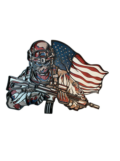 American Soldier Multilayer Wall Art