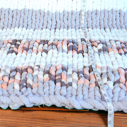 Cozy Super Soft Hand-Knit Chunky Chenille Blankets for Babies, Toddlers & Bigger Kids from Wanderlost Kids 40” x 50” Baby Pastel