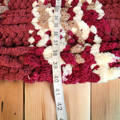 Cozy Super Soft Hand-Knit Chunky Chenille Blankets for Cribs, Baby Blanket from WanderLost Kids 30" x 40" Cranberry Mix