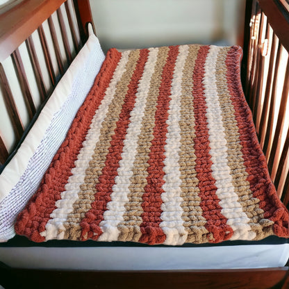 Cozy Super Soft Hand-Knit Chunky Chenille Blankets for Babies, Toddlers and Bigger Kids from WanderLost Kids 38” x 55” Spiced Taupe