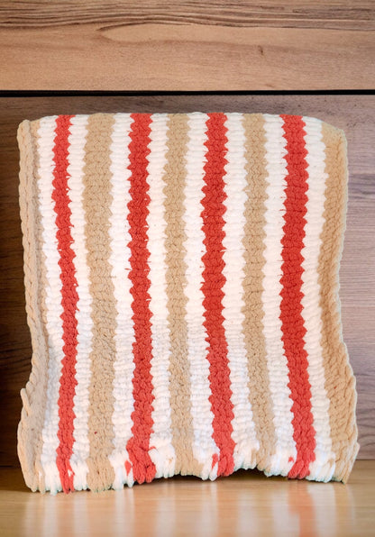 Cozy Wanderlost Kids Hand-Knit Chunky Chenille Blankets for Cribs, Baby Blanket 30" x 45" Taupe Spice