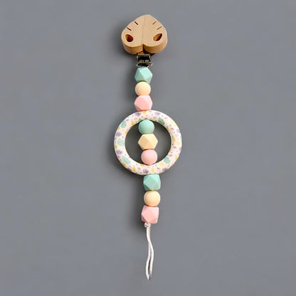 Silicone Beaded Pacifier Clip  ~10” Length, Food-Safe Silicone, Multiple Cute Designs to Choose From!