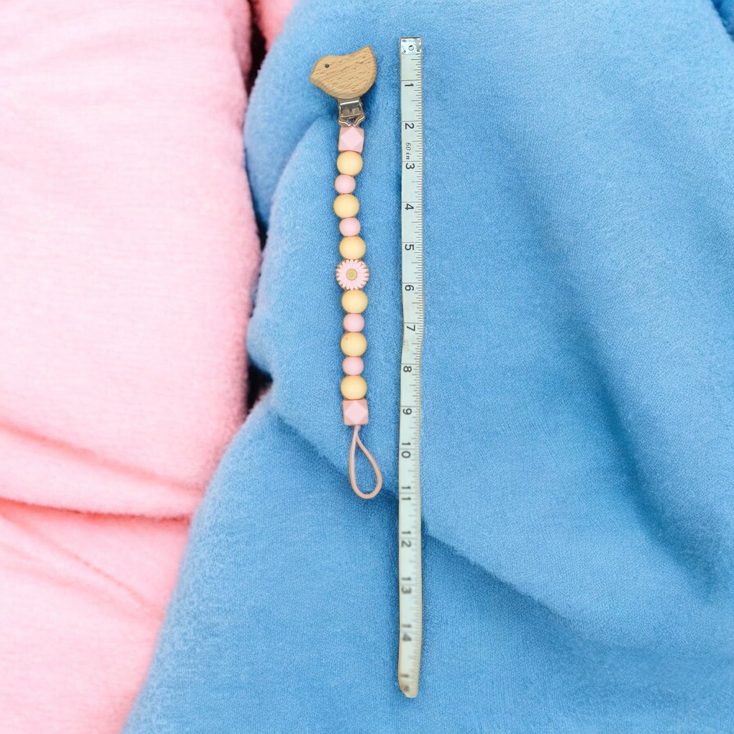 Silicone Beaded Pacifier Clip  ~10” Length, Food-Safe Silicone, Multiple Cute Designs to Choose From!