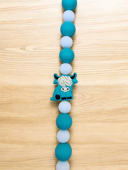 Silicone Beaded Pacifier Clip  ~10” Length, Food-Safe Silicone, Multiple Cute Designs to Choose From!