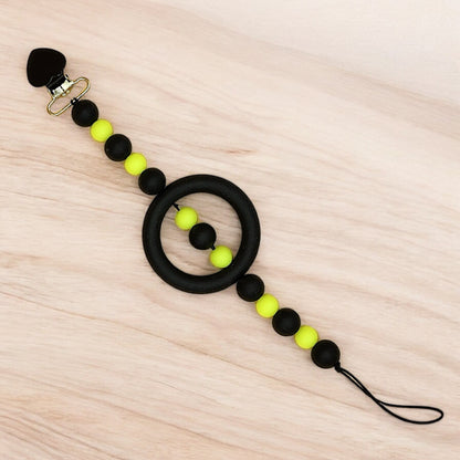 Silicone Beaded Pacifier Clip  ~10” Length, Food-Safe Silicone, Multiple Cute Designs to Choose From! Glow in the Dark Series