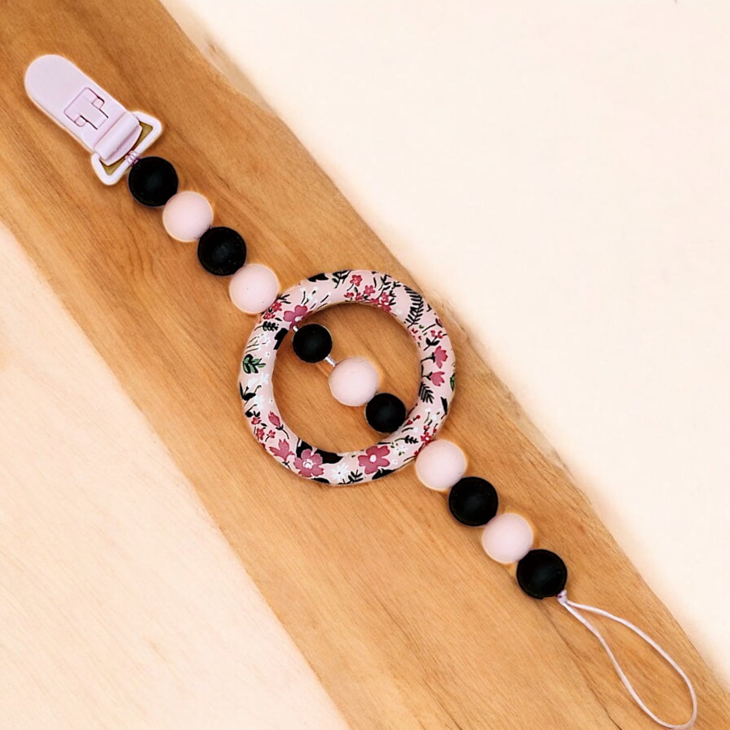 Silicone Beaded Pacifier Clip  ~10” Length, Food-Safe Silicone, Multiple Cute Designs to Choose From!