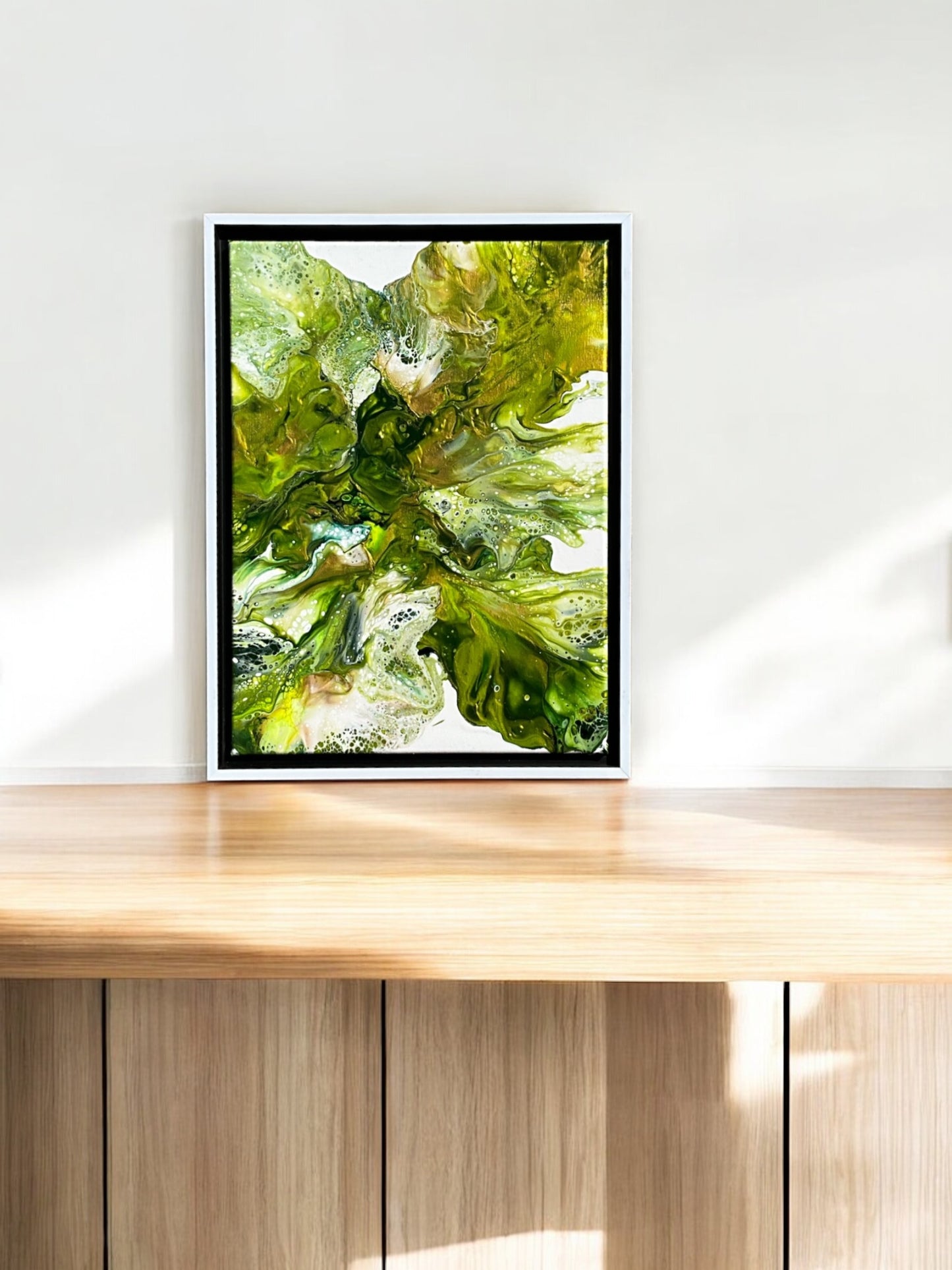 WanderLost Artz Original Canvas Paintings - Unique One of a Kind Original Canvas Painting with White Floating Frame for Home, Office, Gift Giving Earth Elemental