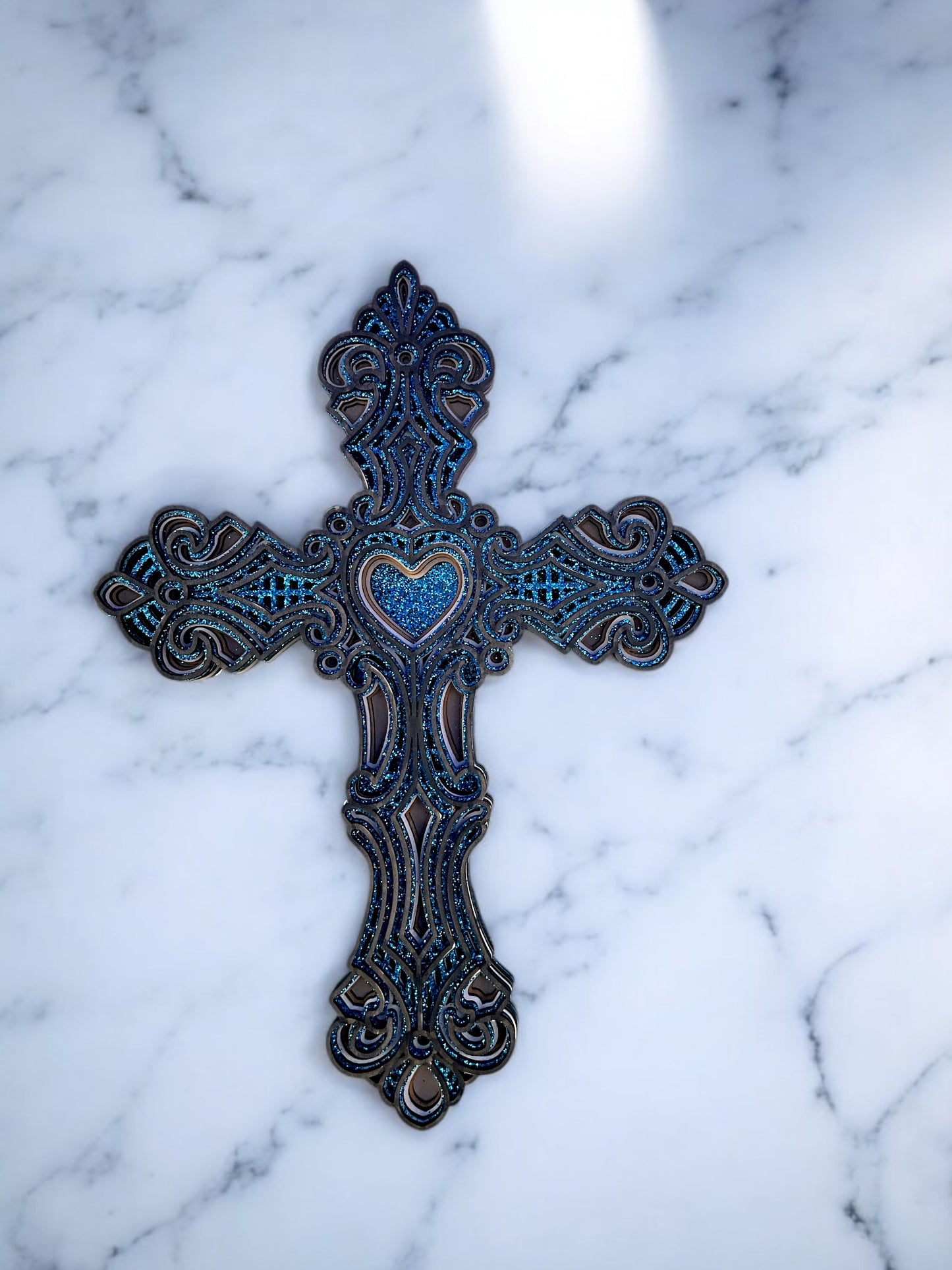 Mandala Cross with Heart