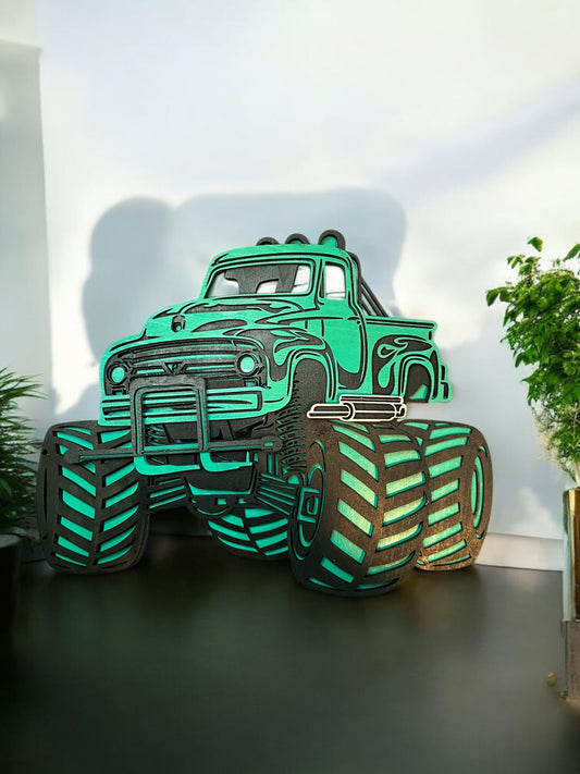 Fun 3D Monster Truck Wall Decor for Kids