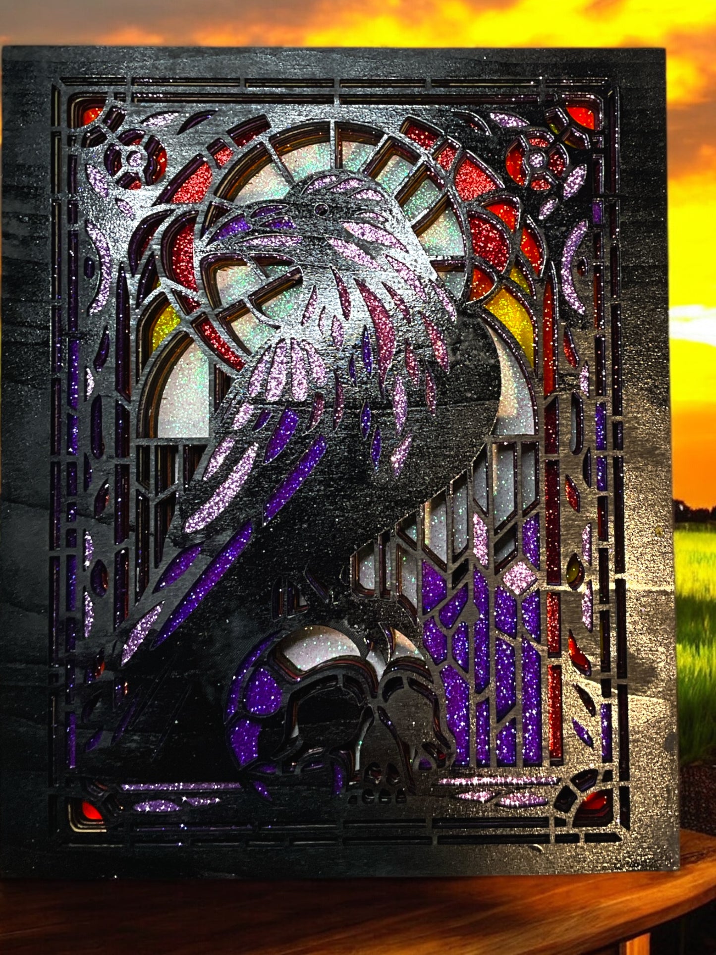 The Raven – 10-Layer Handmade Multilayer Wood Art