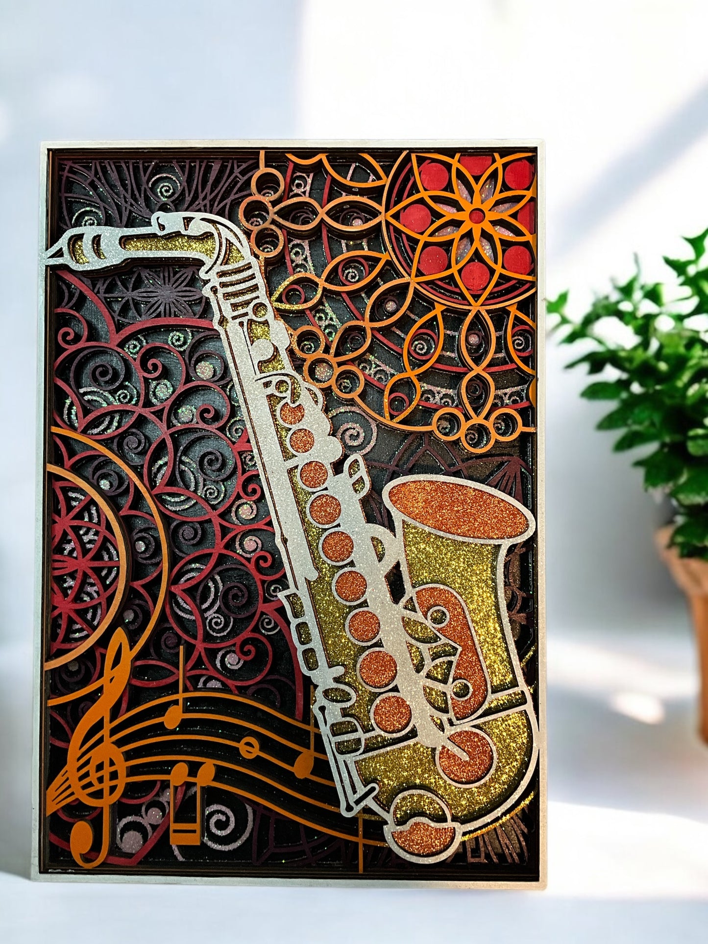 Mandala-Style Saxophone Wall Art