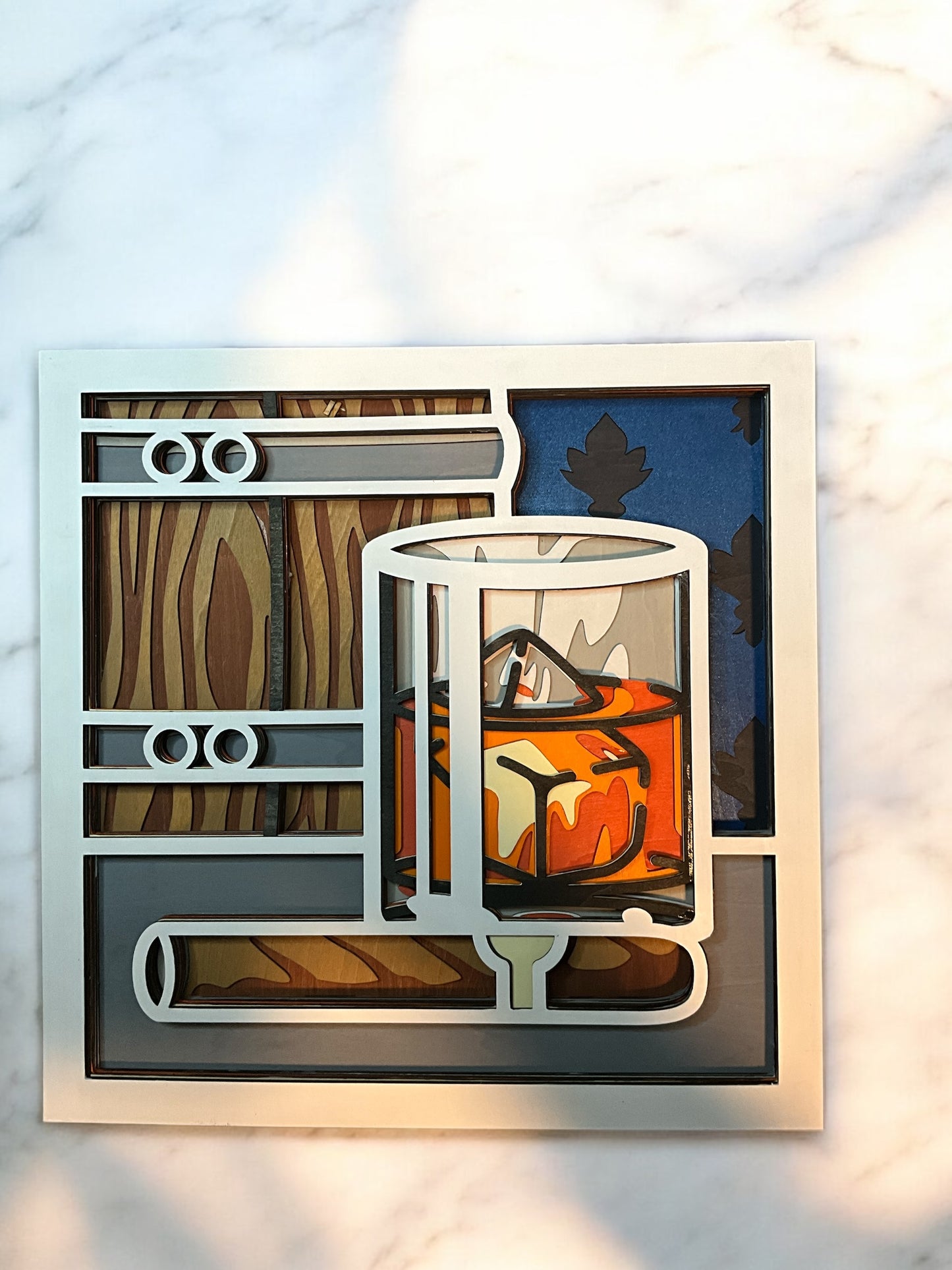 Whiskey Glass & Cigar Wall Art