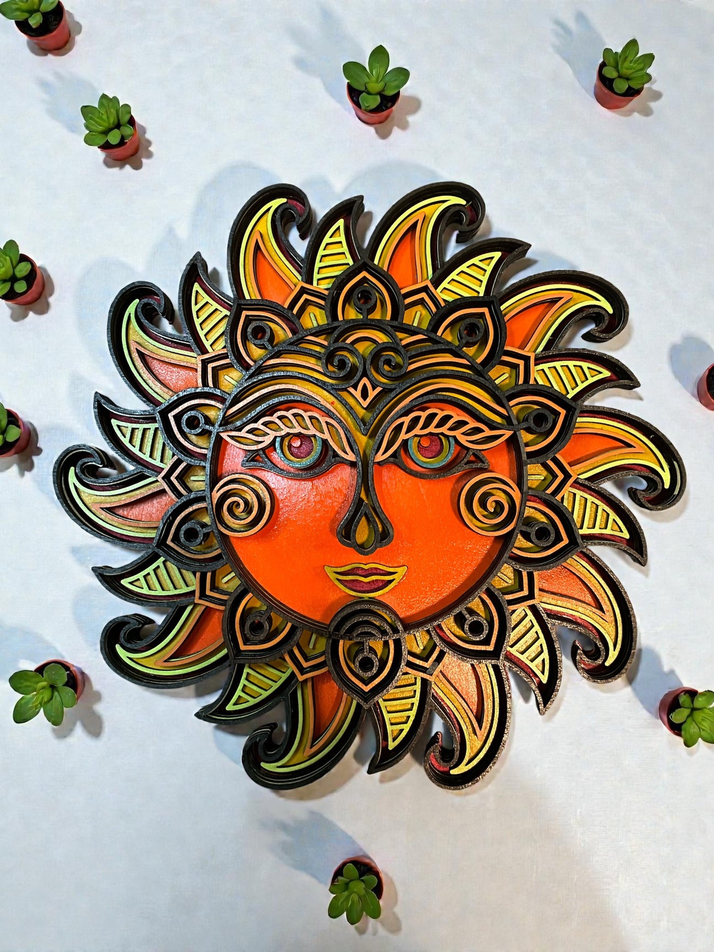 Smiling Sun Multilayer Wall Art