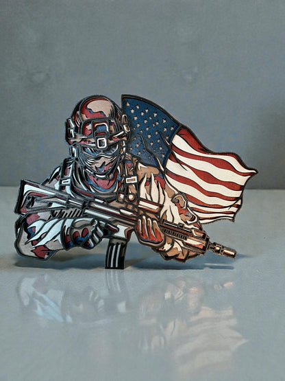 American Soldier Multilayer Wall Art