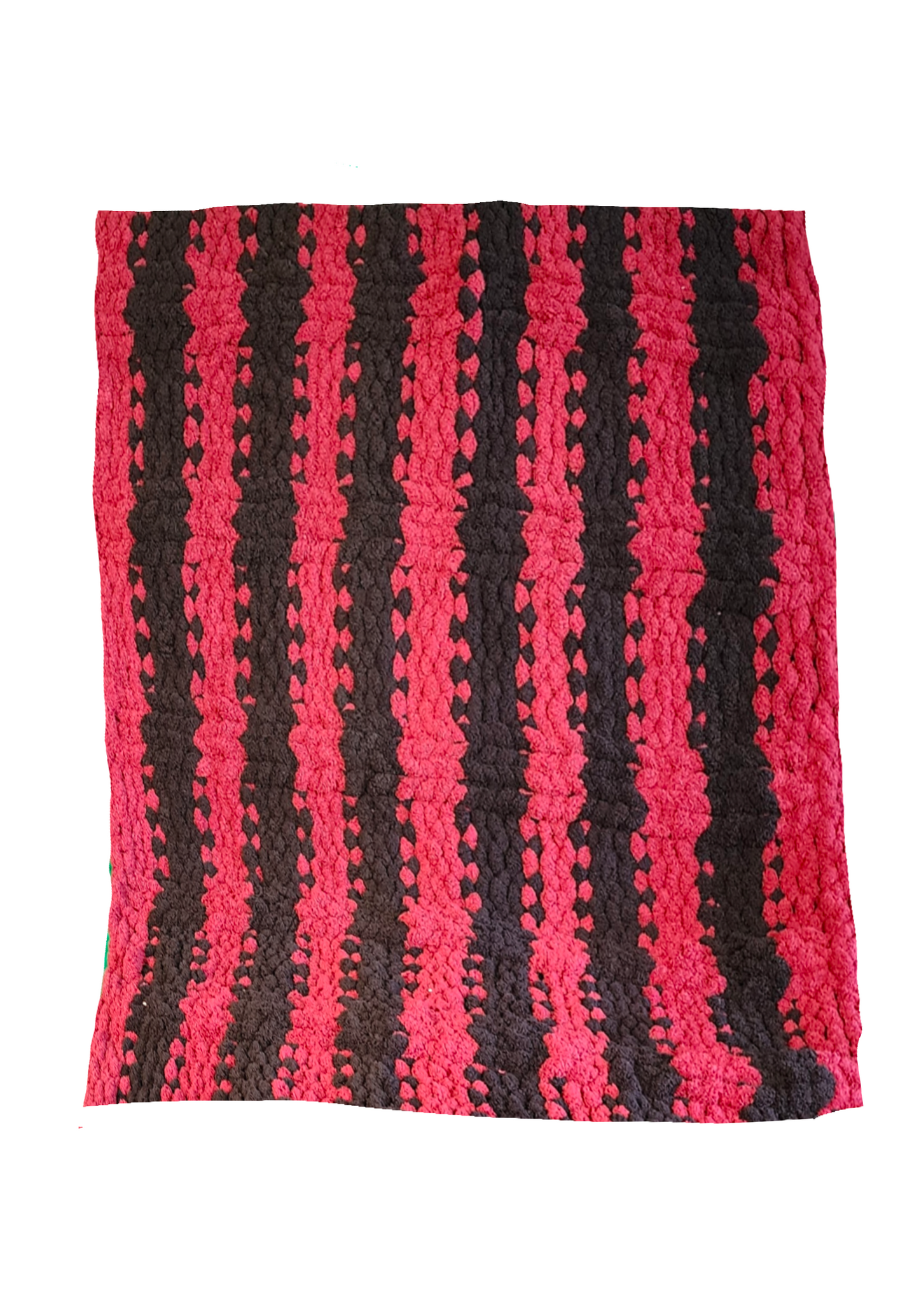 Cozy Super Soft Hand-Knit Chunky Chenille Blankets for Babies, Toddlers & Bigger Kids from WanderLost Kids 38” x 58” Red & Black Striped